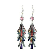 Grandest Birch 1 Pair Women Earrings Alloy Tassel Chinese Style Long-lasting Dangle Earrings for Prom Alloy Multi-color