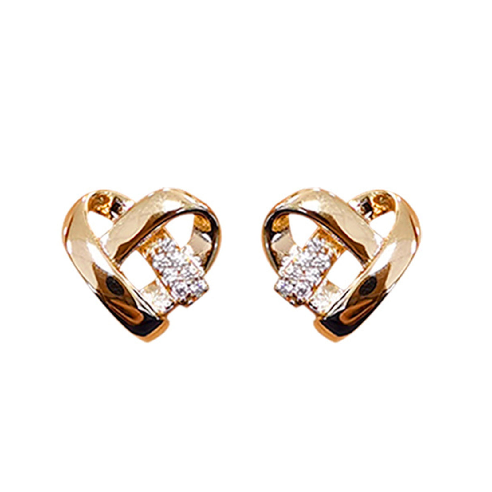 Grandest Birch Heart Love Letters Women Metal Ear Hoop Earrings Charming Jewelry Gift Copper Yellow, Adult Unisex, Size: One Size