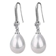 thumbnail image 1 of Grandest Birch 1 Pair Women Earrings Imitation Pearl Shiny Rhinestone Good Workmanship Drop Earrings for Banquet Alloy,Bead White, 1 of 8