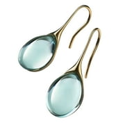 Grandest Birch 1 Pair Women Earrings Water Drop Shape Faux Crystal Transparent High-end Drop Earrings for Gift Faux Crystal Green