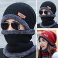 thumbnail image 1 of Grandest Birch 1 Set Unisex Winter Hat Scarf Set Thick Soft Plush Knitted Elastic Anti slip Neck Head Cold Resistant Outdoor Skiing Camping Beanie Neck Wrap Set, 1 of 8