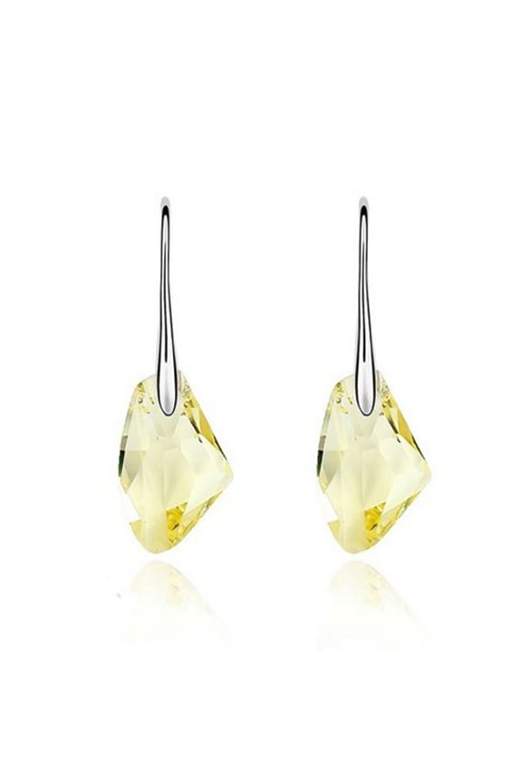 10 Pairs Hook Earrings Irregular Cut Rhinestone Dangle Women Piercing Earrings Jewelry for Party,Yellow