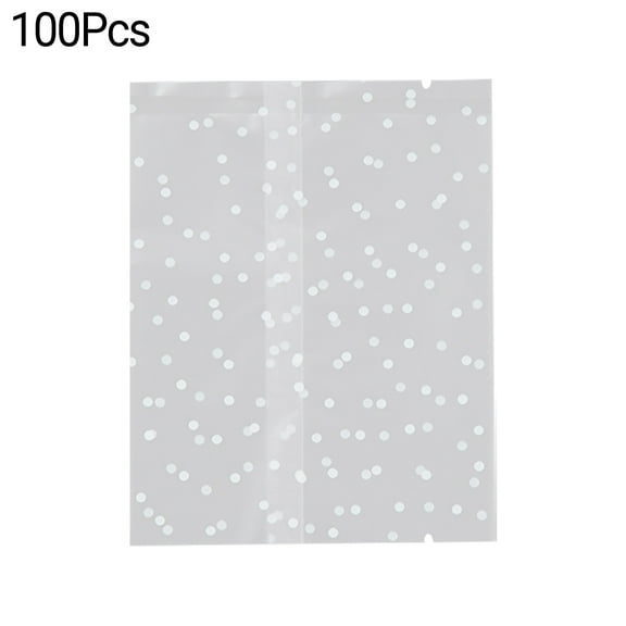 Grandest Birch 100Pcs/Pack Machine Seal Bags Clear Waterproof Plastic White Dot Vacuum Sealer Bag Cookie Food Saver Storage for Kitchen