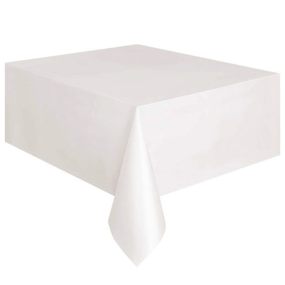 Grandest Birch 10PCS Solid Color Rectangle Dining Table Cover Cloth Birthday Party Tablecloth Decor,White