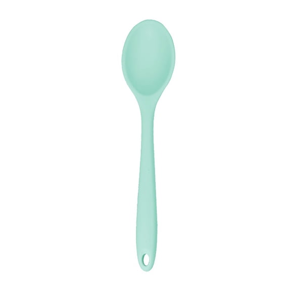 Grandest Birch 10PCS Soup Spoon Unbreakable Flexible Silicone Long Handle Kitchen Scoop Cooking Ladle for Home,Mint Green