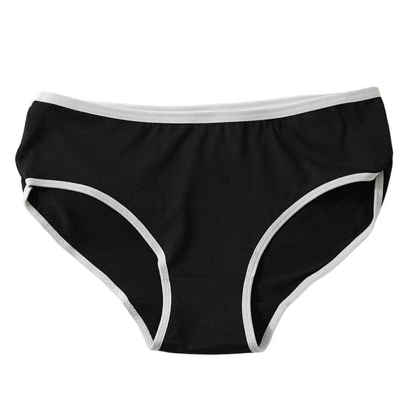 Grandest Birch 10PCS Women Panties Mid Waist Good Breathability Contrast Color Briefs Slim Fit Thin Quick Dry Casual Sport Lady Underpants ,Black,38B