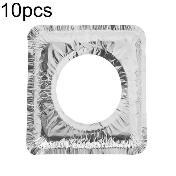 Grandest Birch 10Pcs Gas Stove Cooker Protectors Cover Pad Greaseproof Aluminum Foil Paper Round/Square Design Greaseproof Oil-pro