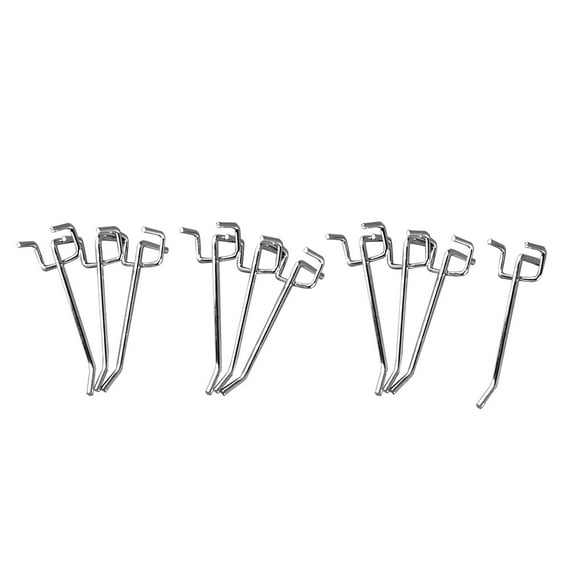 Grandest Birch 10Pcs Pegboard Hooks Professional Heavy Duty Iron Easy Installation Wall Mount Hanging Tools for Workshops Garages
