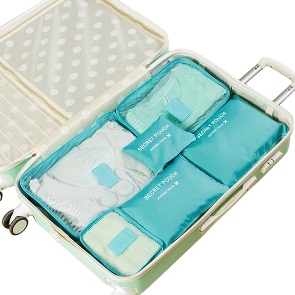Grandest Birch 12Pcs Travel Storage Bags Clothes Organizer Waterproof Luggage Suitcase Pouch,Blue