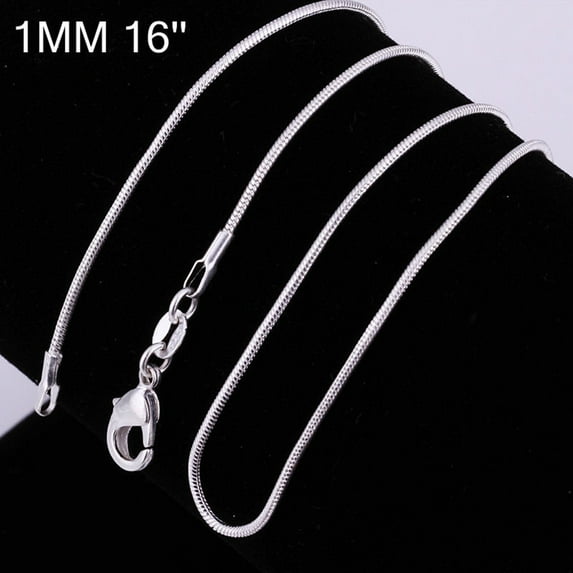 Grandest Birch 16 Inch - 24 Inch Women Silver Plated Snake Chain Necklace Jewelry Copper, Silver Plated Gold