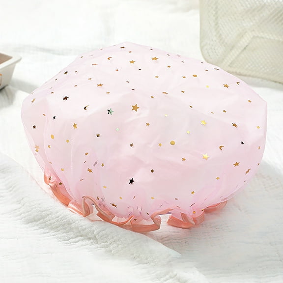 Grandest Birch 1PC Bath Hat Star Pattern Double Layer Kids Shower Shampoo Cap for Bathroom Waterproof Double Layer Wear-resistant Bath