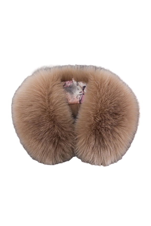 1PC Fake Collar Thickened Soft Fluffy Faux Fur Solid Color Cold-resistant Windproof Unisex Winter Neck Warmer Scarf Women Men Neck Wrap Khaki