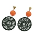 thumbnail image 1 of Grandest Birch 1Pair Creative Women Long Round Hollow Circle Dangle Earrings Club Party Jewelry Alloy Green, 1 of 8