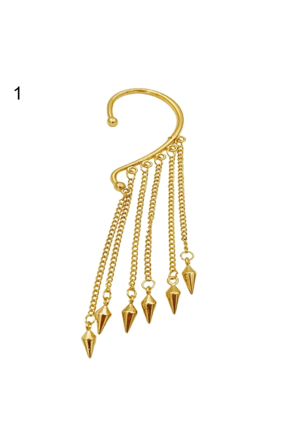 1Pc Ear Cuff Long Tassel Women All Match Pendant No Pierced Clip Earring for Dating Alloy Blue