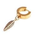 thumbnail image 1 of Grandest Birch 1Pc Punk Men Feather Pendant Stainless Steel Hoop Earring Party Jewelry Gift Stainless Steel Gold, 1 of 7