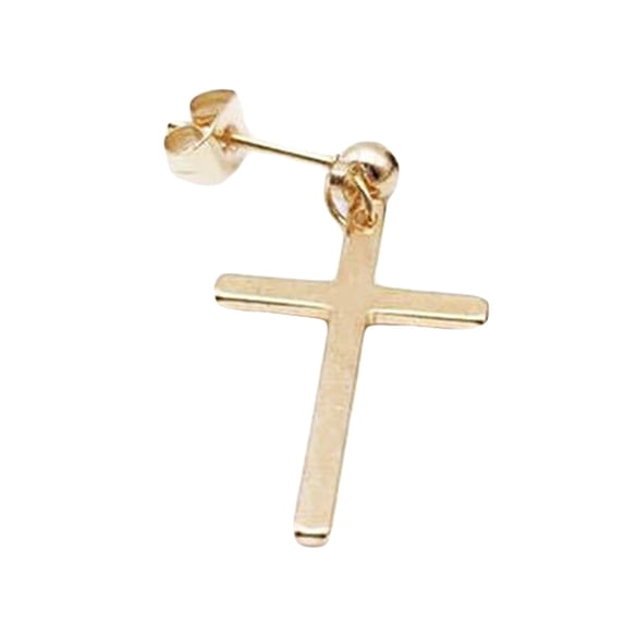 Grandest Birch 1Pc Punk Men Women Stainless Steel Cross Dangle Ear Stud Earring Party Jewelry Stainless Steel Gold