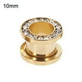 thumbnail image 1 of Grandest Birch 1Pc Stainless Steel Rhinestone Inlaid Plating Ear Plug Earring Piercing Jewelry Stainless Steel Gold, 1 of 8
