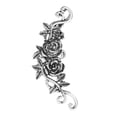 thumbnail image 1 of Grandest Birch 1Pc Women Carved Rose Flower Ear Cuff Clip On Earring No Piercing Helix Jewelry Alloy Silver, 1 of 7