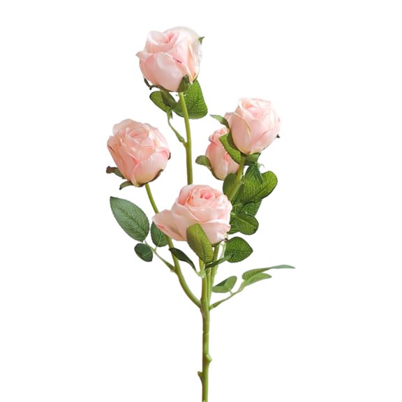 Grandest Birch 2 Branch Fake Flowers Real Touch Unfading Multi-Functional 5 Flower-Heads Table Centerpiece Exquisite Details High Simulation Artificial Silk Roses for Wedding,Pink