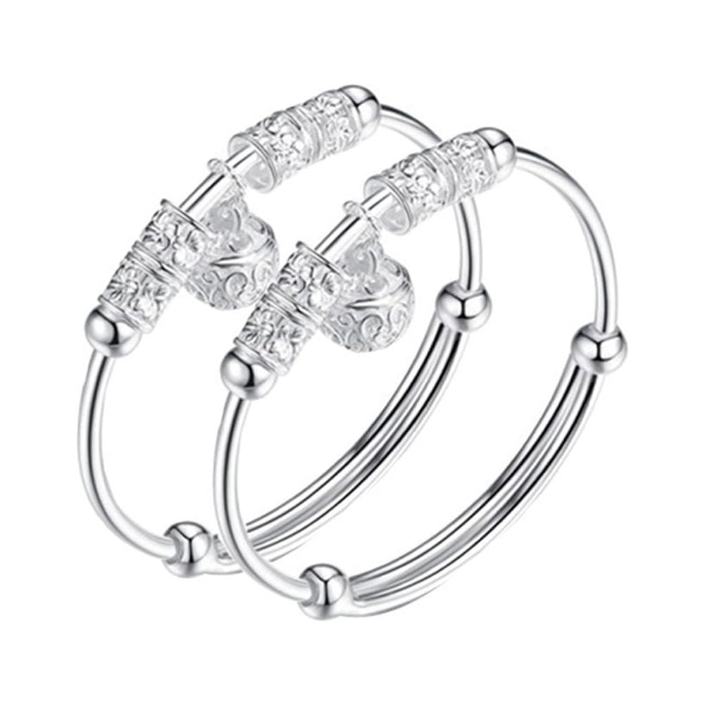 Fashion S Imple 100% 925 Sterling Silver Bracelet Girls Bell