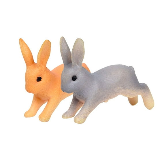 Grandest Birch 2Pcs Rabbit Ornament Miniature Figurine Fairy Garden Terrarium Landscape Decor Sitting/Running Rabbit Cute Mini Mi