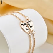 Grandest Birch 2Pcs Womens Break Heart Chain Partners Best Friend Sisters Bracelets Gift Alloy Gold