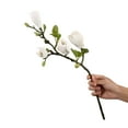 thumbnail image 1 of Grandest Birch 3PCS Faux Flower Realistic Looking Decorative Wedding Decoration Vibrantly Colored Simulation Magnolia Flower Home Bouquet Party Supplies,White, 1 of 7