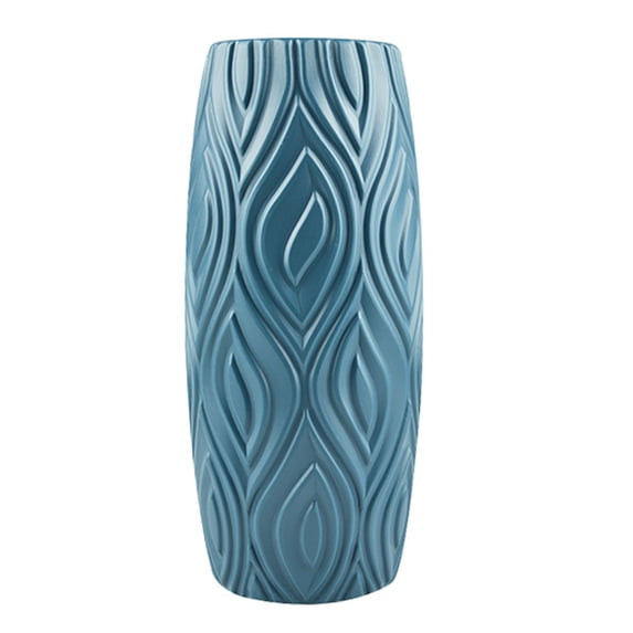 Grandest Birch 3PCS Flower Vase Elegant Unbreakable Plastic Creative Nordic Ceramic Look Vase for Dinning Table,Blue