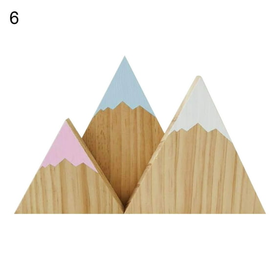 Grandest Birch 3Pcs/Set Wood Ornaments Snow Mountain Shape Photo Props Wood Hanging Wall Sign Kids Room Decor Snow Mountain Shape