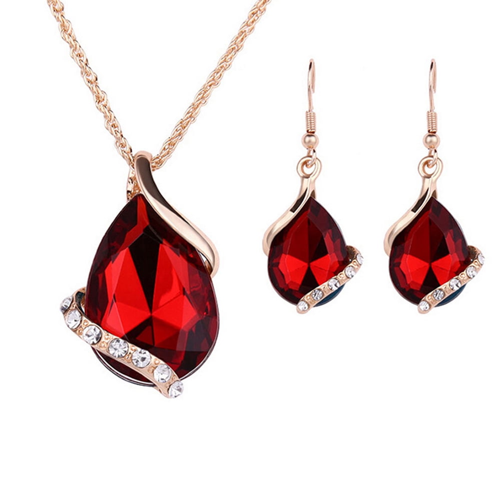 Red hot sale prom necklace