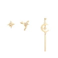 thumbnail image 1 of Grandest Birch 3Pcs Women Rhinestone Star Moon Bar Ear Studs Earrings Set Party Jewelry Alloy, Rhinestone Gold, 1 of 6