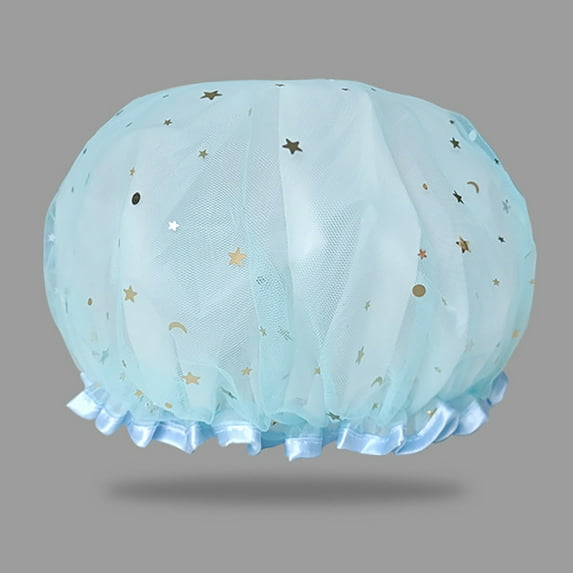 Grandest Birch 4 PCS Bath Hat Star Pattern Double Layer Kids Shower Shampoo Cap for Bathroom Waterproof Double Layer Wear-resistant Bath