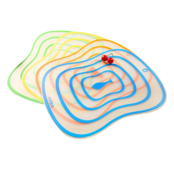 Grandest Birch 4 Pcs Kitchen Plastic Chopping Block Cutting Board Non-slip Frosted Breadboard Flexible Practical Durable Chopping