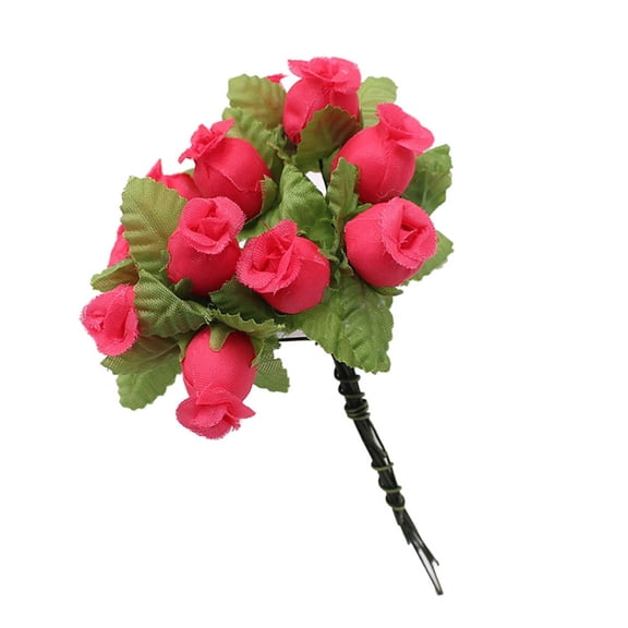 Grandest Birch 5 Bouquet/60Pcs Artificial Rose Anti-droop Easy to Bend 18 Colors Artificial Rose Flowers for Household,Rose Red