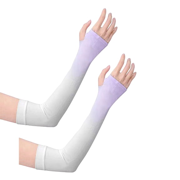 Grandest Birch 5 Pairs Summer Gradient Ice Sleeve UV Sleeve Outdoor Riding Anti ultraviolet Men Women Quick drying Sleeve Arm Guard Purple