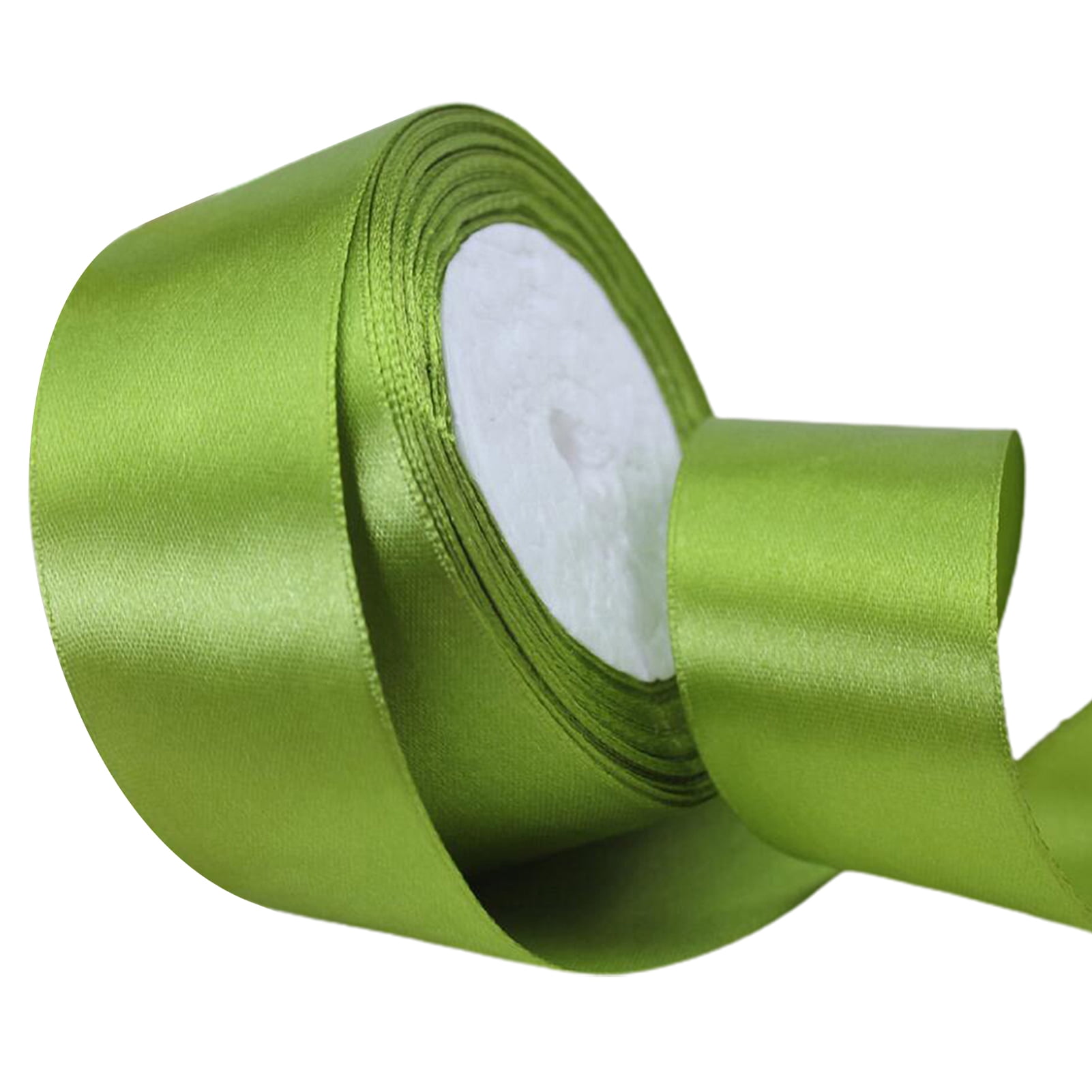 Grandest Birch 5 Rolls 22m 4cm Wide Satin Wedding Ribbon Roll Gift Wrapping Bouquets Bow Making Decoration Home Decor Green