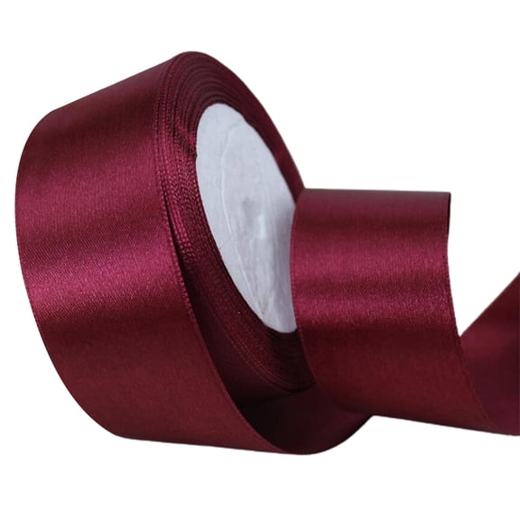 Grandest Birch 5 Rolls 22m 4cm Wide Satin Wedding Ribbon Roll Gift Wrapping Bouquets Bow Making Decoration Home Decor Wine Red
