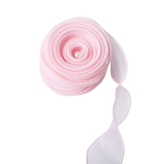 Grandest Birch 5 Rolls Ribbon Soft Floral Bouquets Packaging Nylon Yarn Ribbon DIY Gift Packaging Ribbon for Crafts Bow Wreaths Decoration Pink
