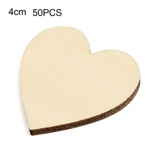 Grandest Birch 50 Pcs Wooden Love Heart Shape DIY Hanging Heart Plain Decoration Crafts Heart Shaped Useful No Hole DIY Crafts Hea