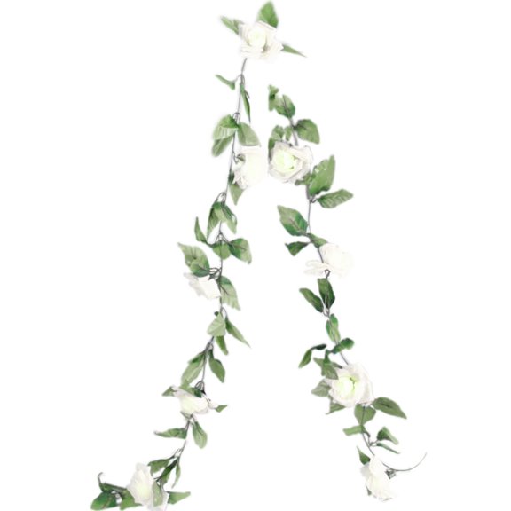 Grandest Birch 5PCS 2.35m Artificial Flower Leaf Rattan Vine Garden Park Air Conditioner Pipe Decor,White