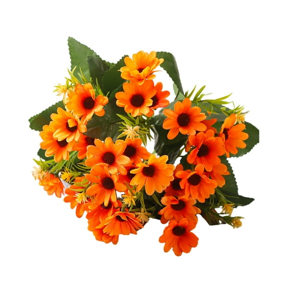 Grandest Birch 5PCS Artificial Flower Good Detail Realistic No Wither Long-lasting Fake Rose Photo Prop Table Centerpiece Wedding Party Decor Supplies,Orange Yellow