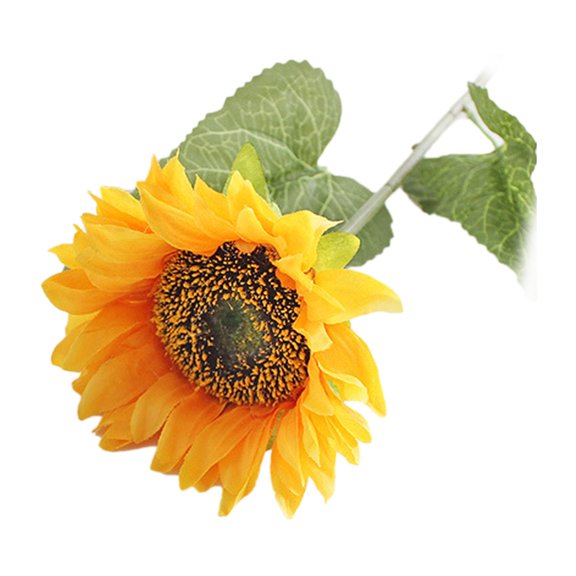 Grandest Birch 5PCS Artificial Flower Multi-use Bright-colored Faux Silk Flower Simulation Sunflower Display for Gifts,Tangerine,Single-head