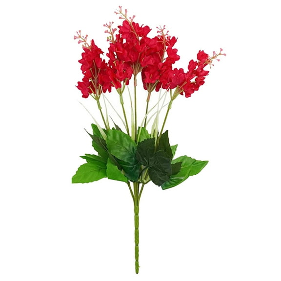 Grandest Birch 5PCS Delicate Simulation Bouquet Decorative UV-resistant Fake Hyacinth Blossom Bunch Photography Props ,Red