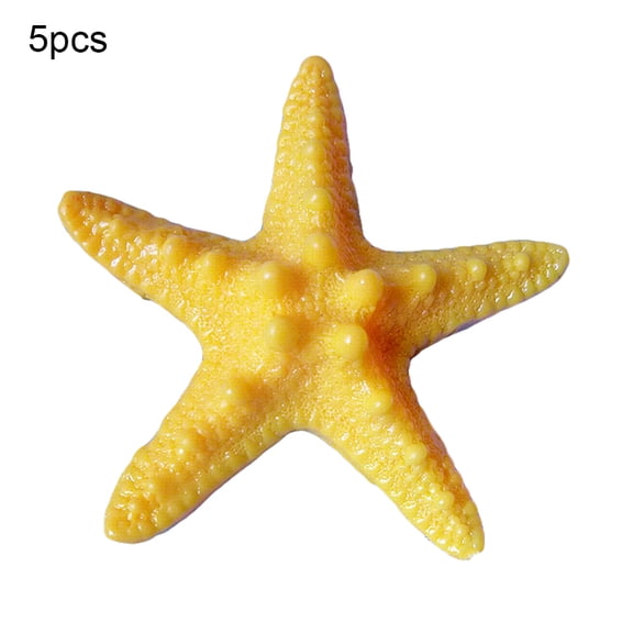 Grandest Birch 5Pcs Resin Starfish Ornament Beach Ocean Sea Star Home Wall Party Decoration Cute Starfish Micro Landscape Ornament