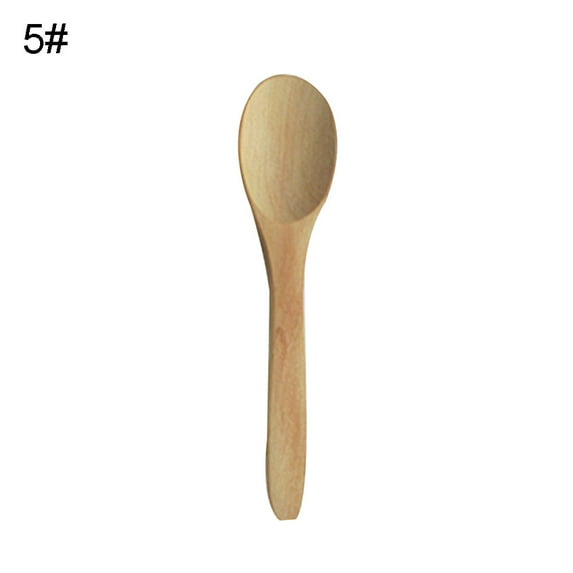 Grandest Birch 5Pcs Wooden Handmade Long Handle Eating Cooking Soup Spoons Kitchen Utensil Eco-friendly Lightweight Durable Easy t