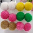 thumbnail image 1 of Grandest Birch 6 Pairs/Set Warm Furry Square Round Star Heart Plastic Stick Earrings Plastic, Fleece Multi-color, 1 of 8