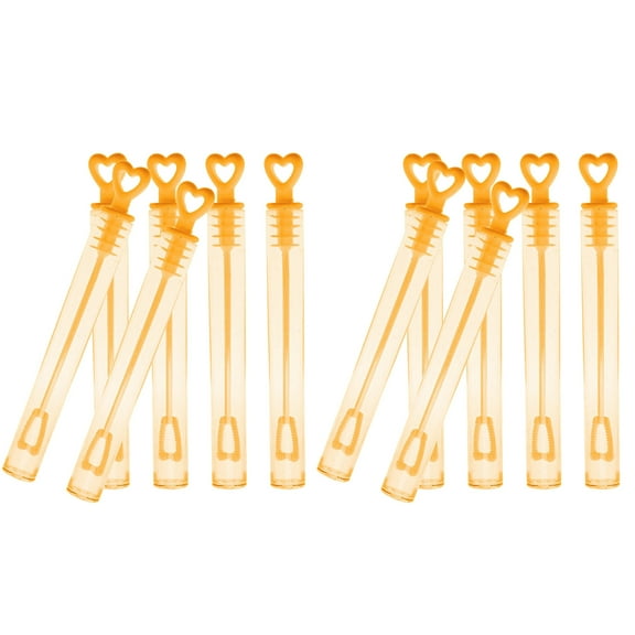 Grandest Birch 60Pcs Heart Empty Bubble Soap Bottles Maker Wedding Party Decorations Kids Toy Orange