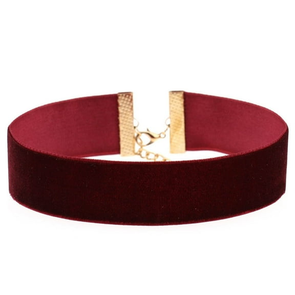 Grandest Birch 6PCS Fashion Wide Soft Velvet Choker Lady Party Nightclub Necklace Gothic Jewelry,Wine Red