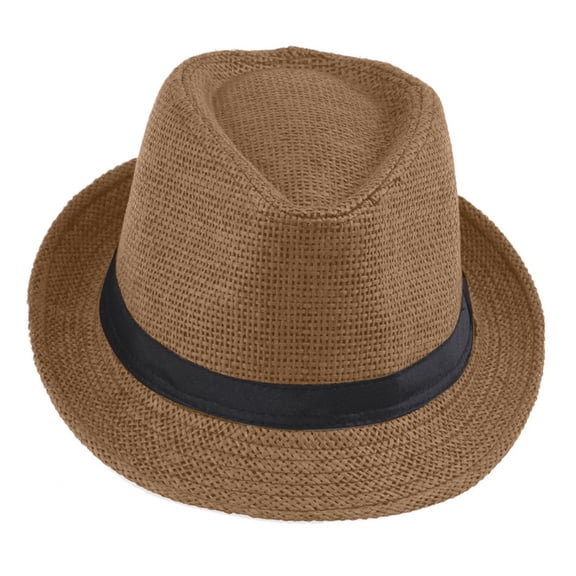 Grandest Birch 6PCS Women Men Hat Unisex Casual Contrast Color Curled Brim Braided Sunscreen Foldable Outdoor Travel Panama Cowboy Headwear,Coffee