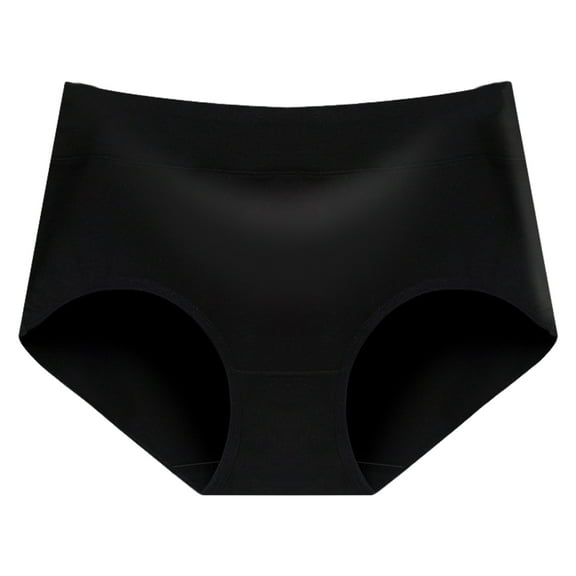 Grandest Birch 6PCS Women Underpants Mid Waist Solid Color Cotton Butt-lifted Good Breathability Elastic Quick-drying Sport Casual Briefs Female Panties,Black,36D